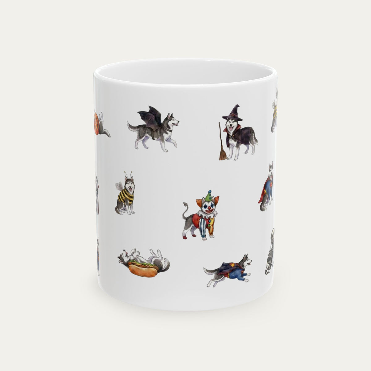 Husky Halloween mug