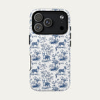 Bull Terrier Blue Toile Phone case