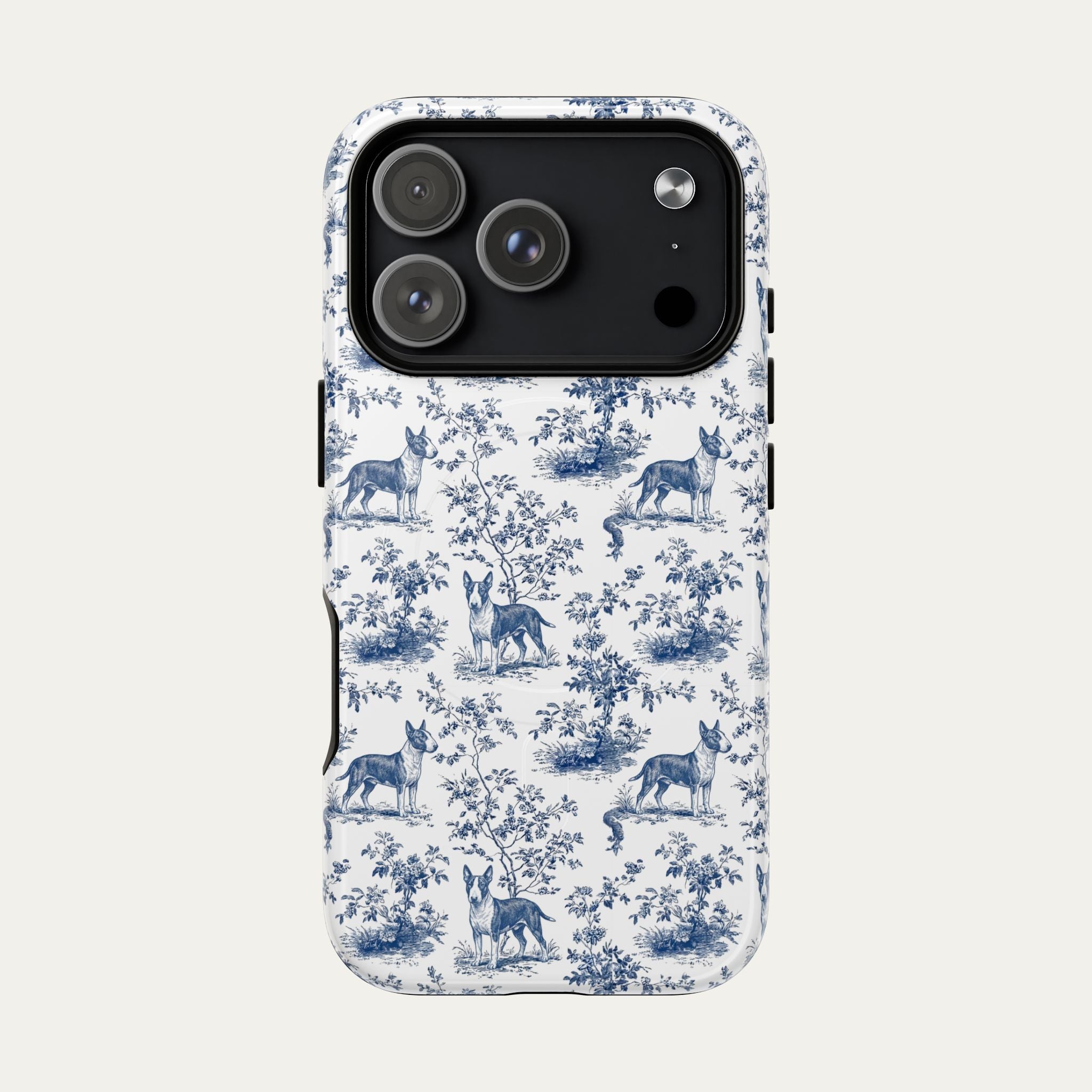 Bull Terrier Blue Toile Phone case