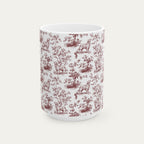 Golden Retriever Burgundy Toile Mug