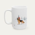 Custom German Shepherd Black and Tan  Christmas Santa Hat Mug