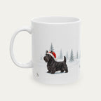 Custom Scottish Terrier Black Christmas Santa Hat Mug