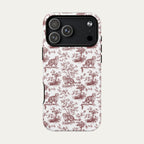 Scottish Fold Cat Burgundy Toile phone Case