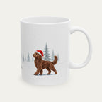 Custom Goldendoodle Chocolate Christmas Santa Hat Mug