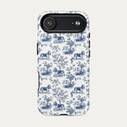 Basset Hound Blue Toile Phone case