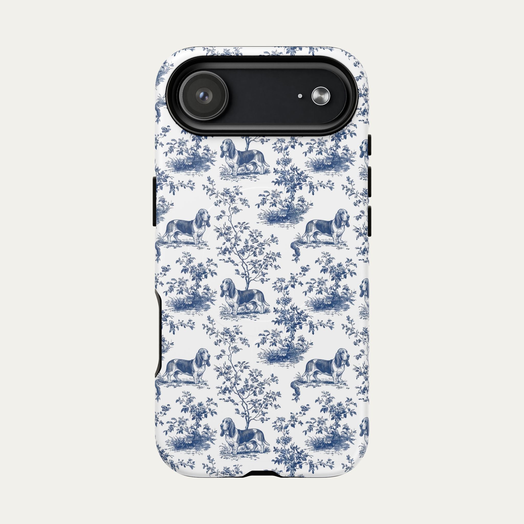 Basset Hound Blue Toile Phone case