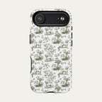 Bichon Frise Sage Green Toile phone Case