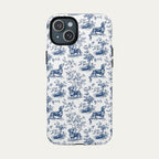 Dachshund Shorthaired Blue Toile Phone case