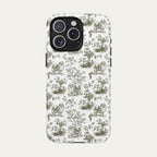 Pomeranian Sage Green Toile phone Case