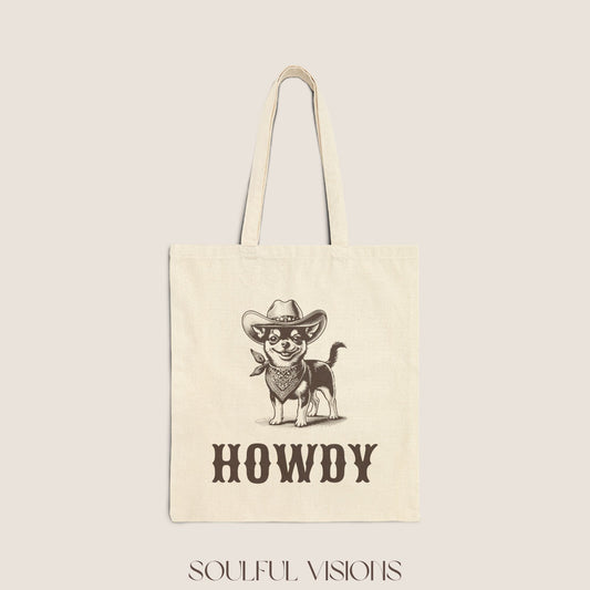 Howdy Chihuahua Tote Bag