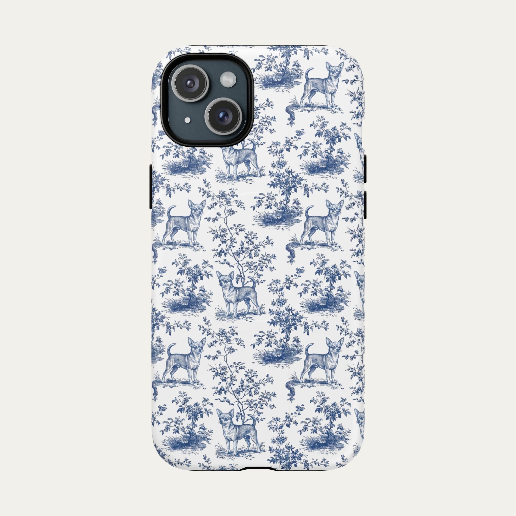 Chihuahua Shorthaired Blue Toile Phone case