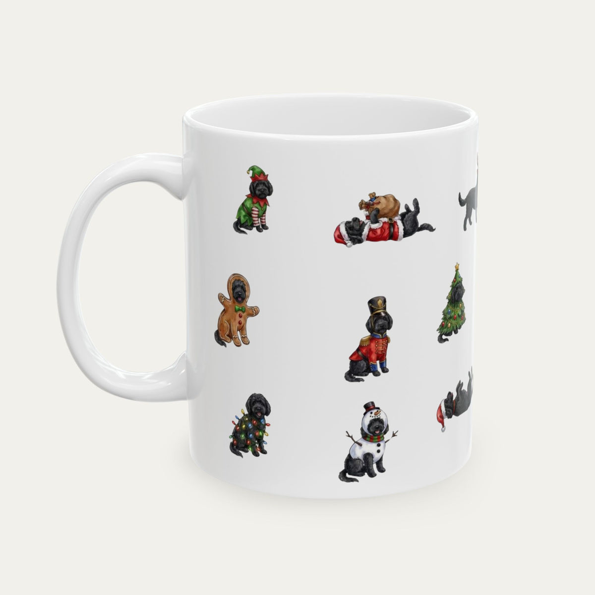 Goldendoodle Black Christmas Mug