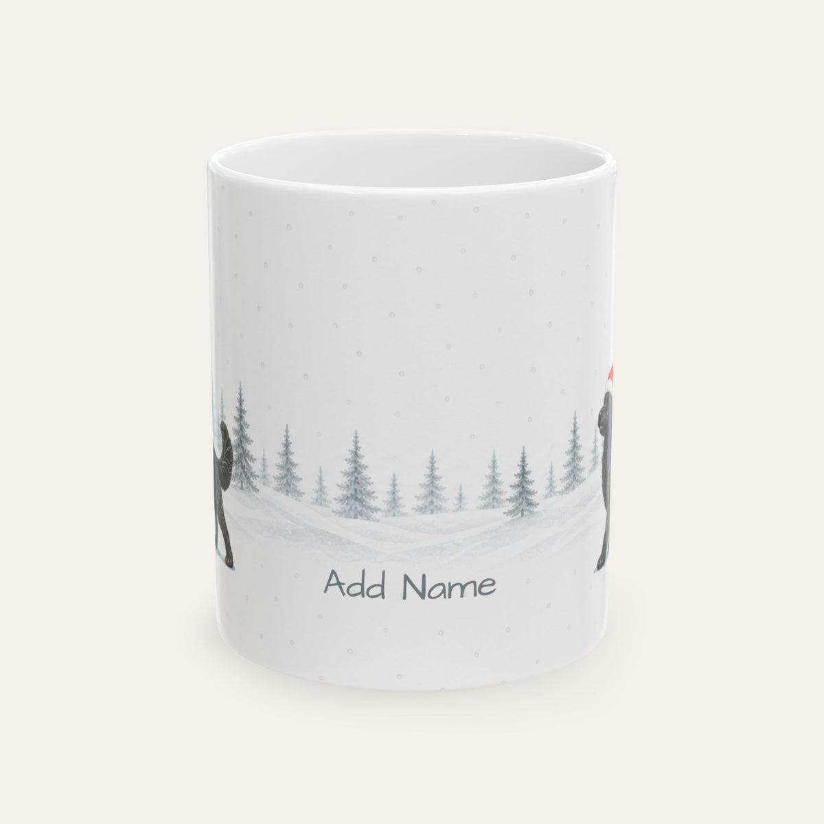 Custom Goldendoodle  Black Christmas Santa Hat Mug