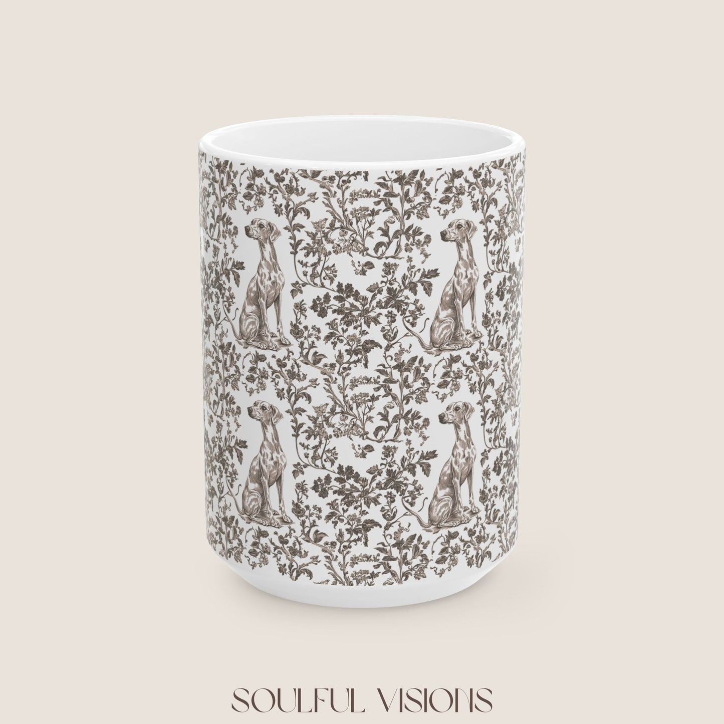 Whippet Toile De Jouy Mug