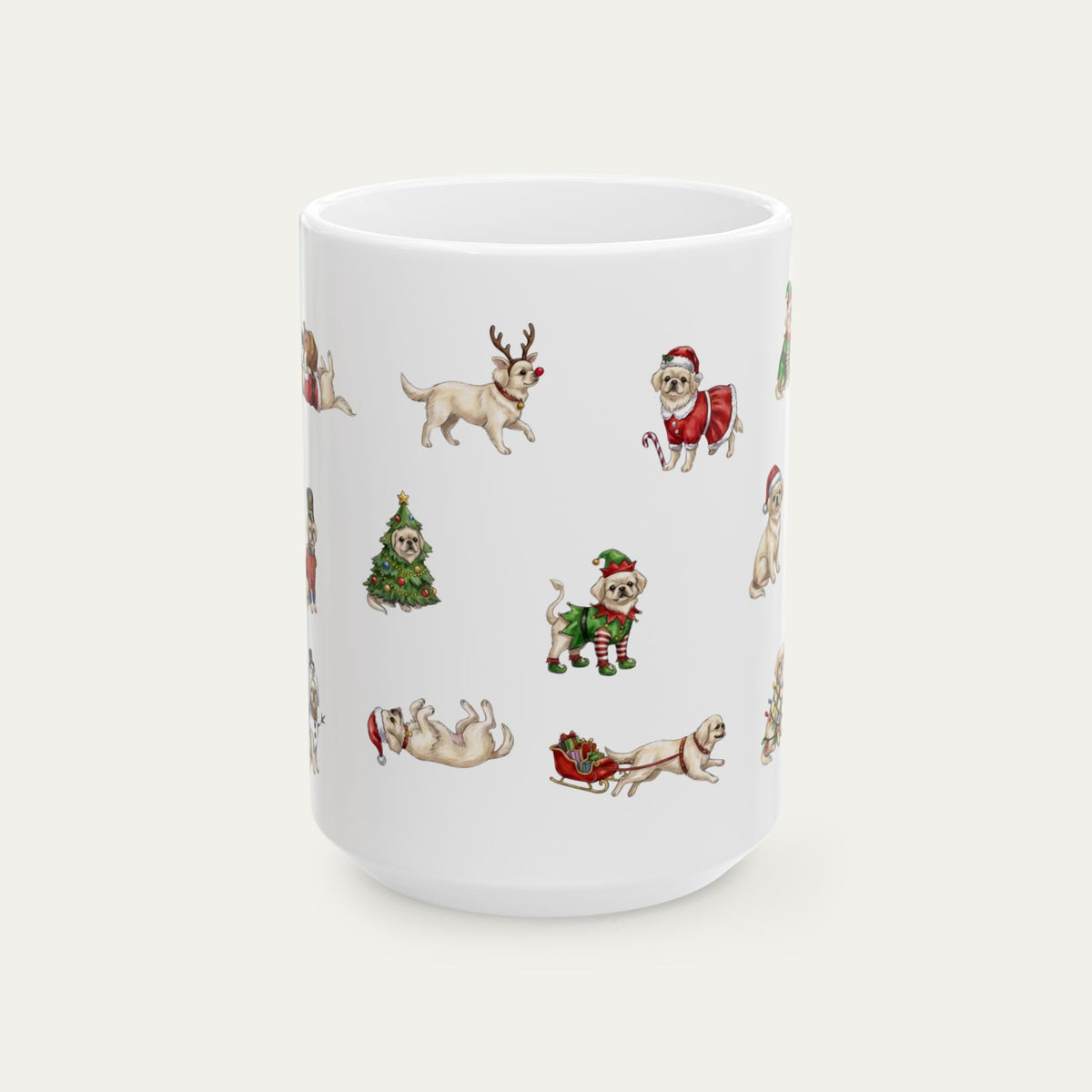 Pekingese Cream Christmas Mug