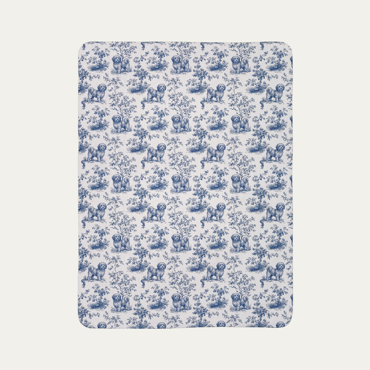 Havanese Toile De Jouy Fleece Blanket