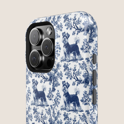 Miniature Schnauzer Toile De Jouy Magnetic Phone Case