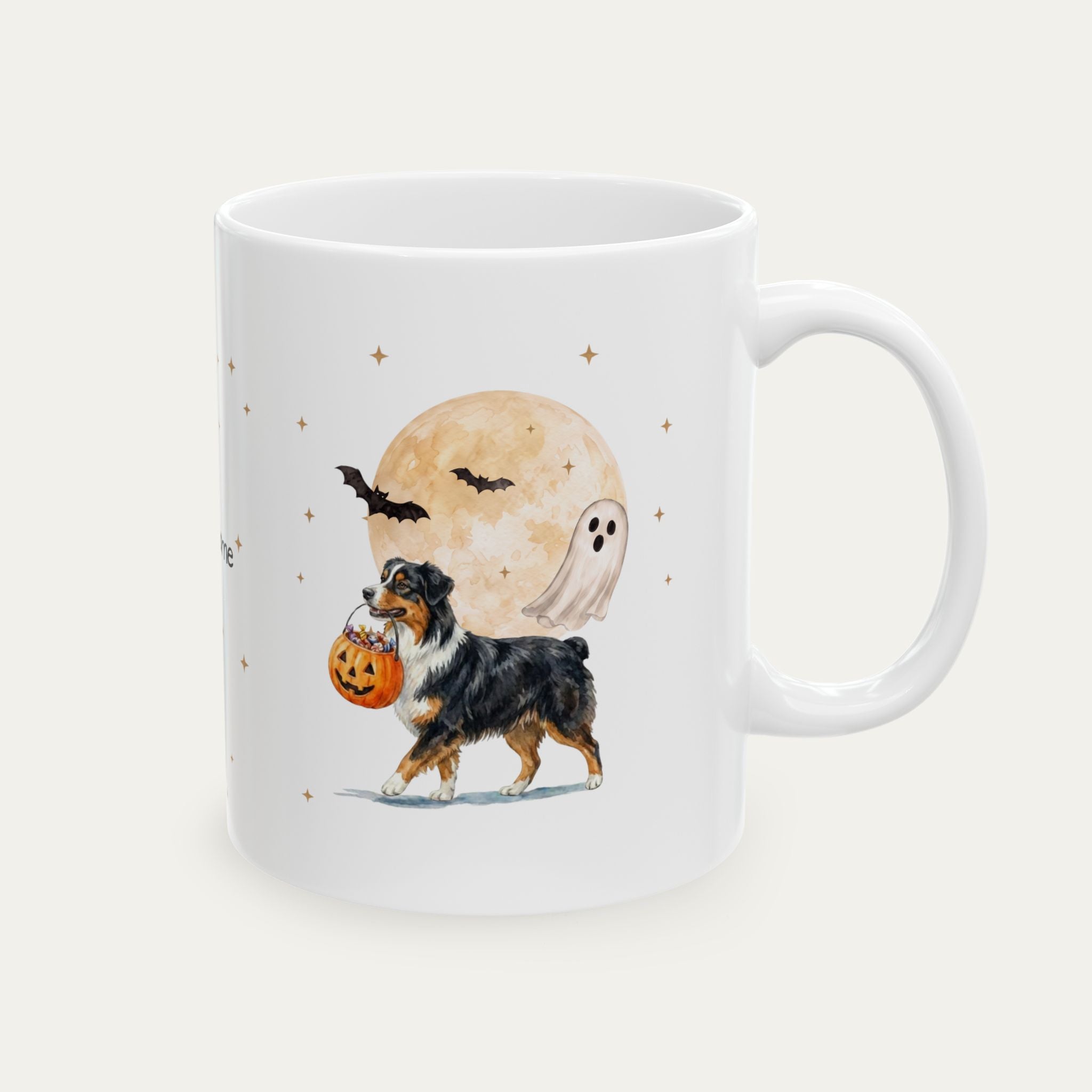 Custom Australian Shepherd Tri color Halloween mug