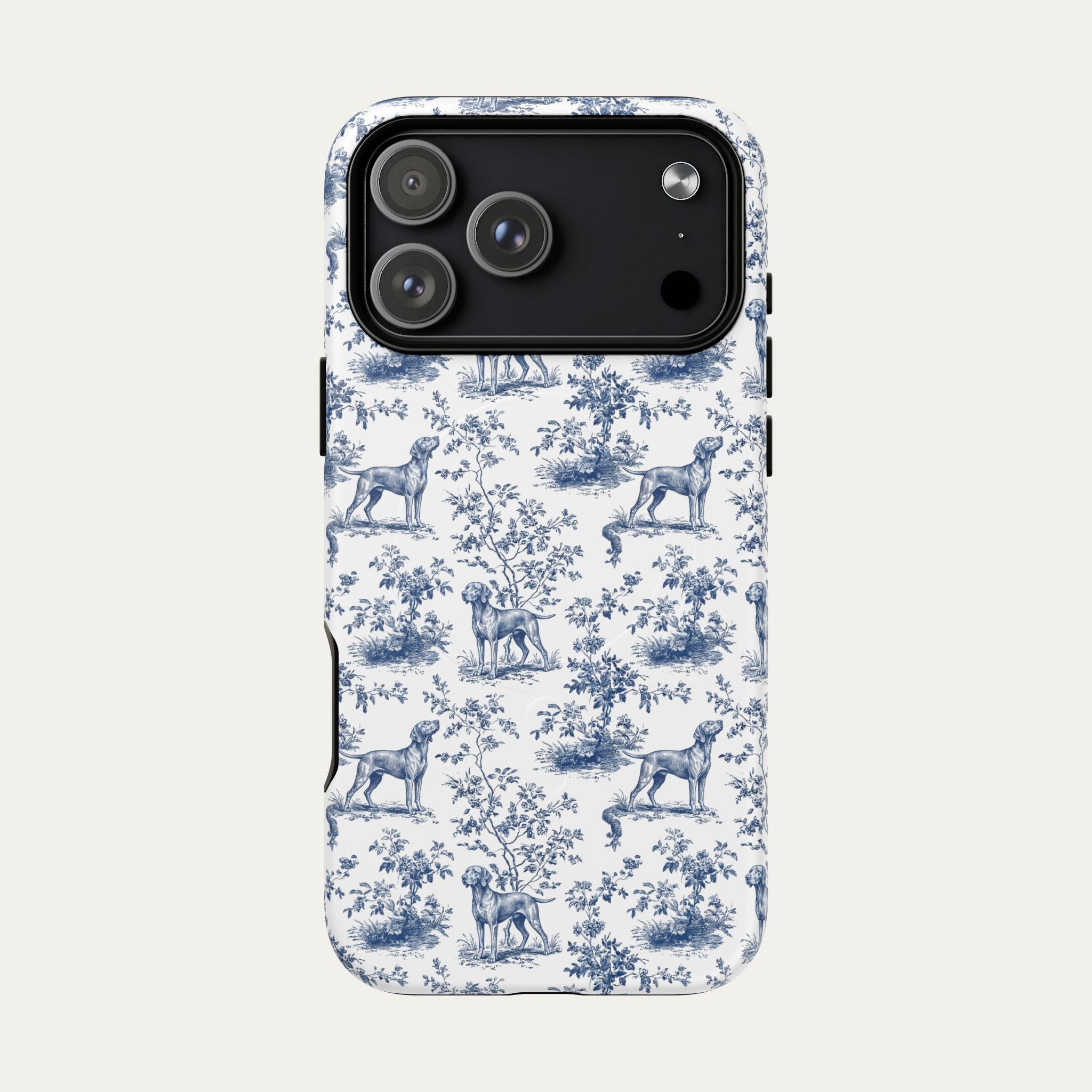 Dog Blue Toile Phone Case