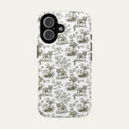 English Bulldog Sage Green Toile phone Case