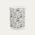 Persian Cat Sage Green Toile Mug