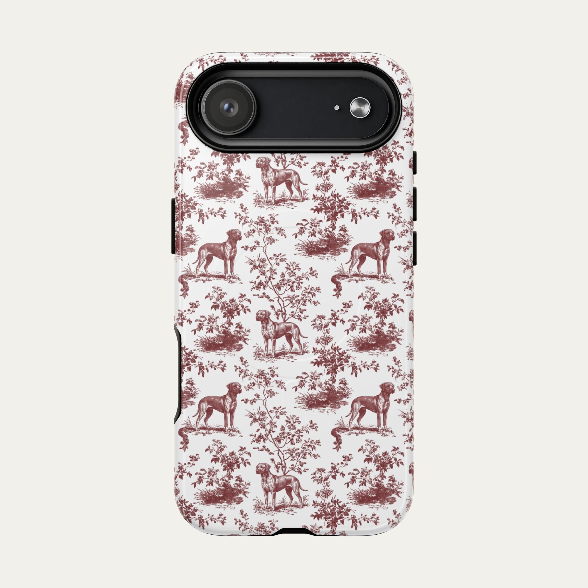 Rhodesian Ridgeback Burgundy Toile phone Case