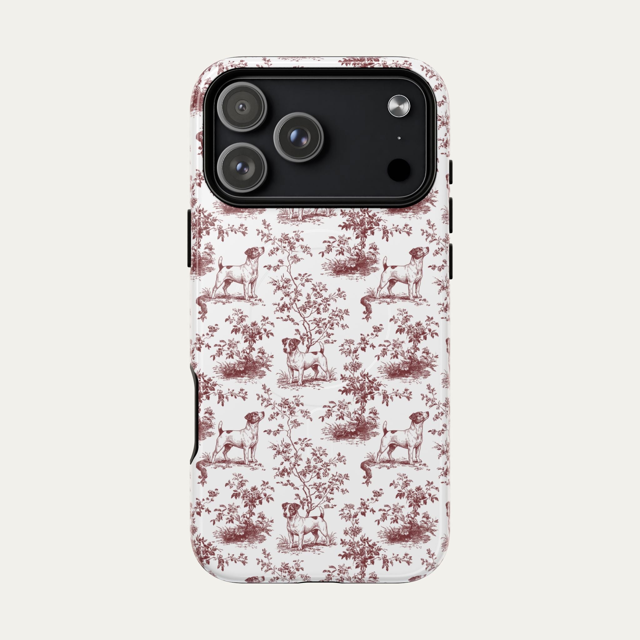 Jack Russell Terrier Burgundy Toile phone Case