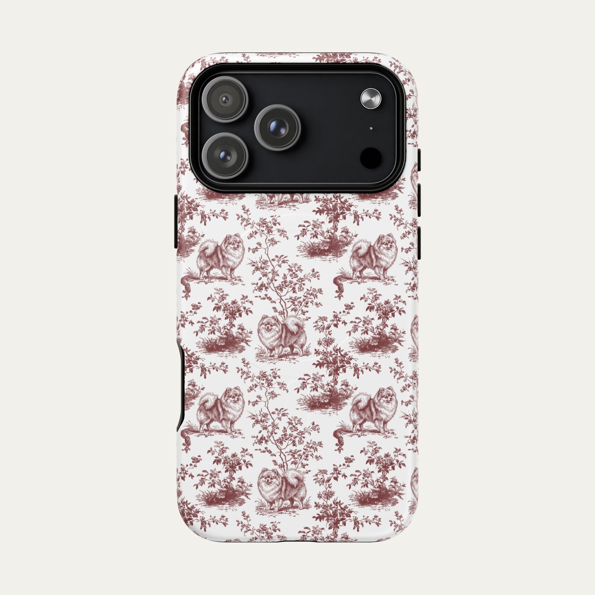Pomeranian Burgundy Toile phone Case