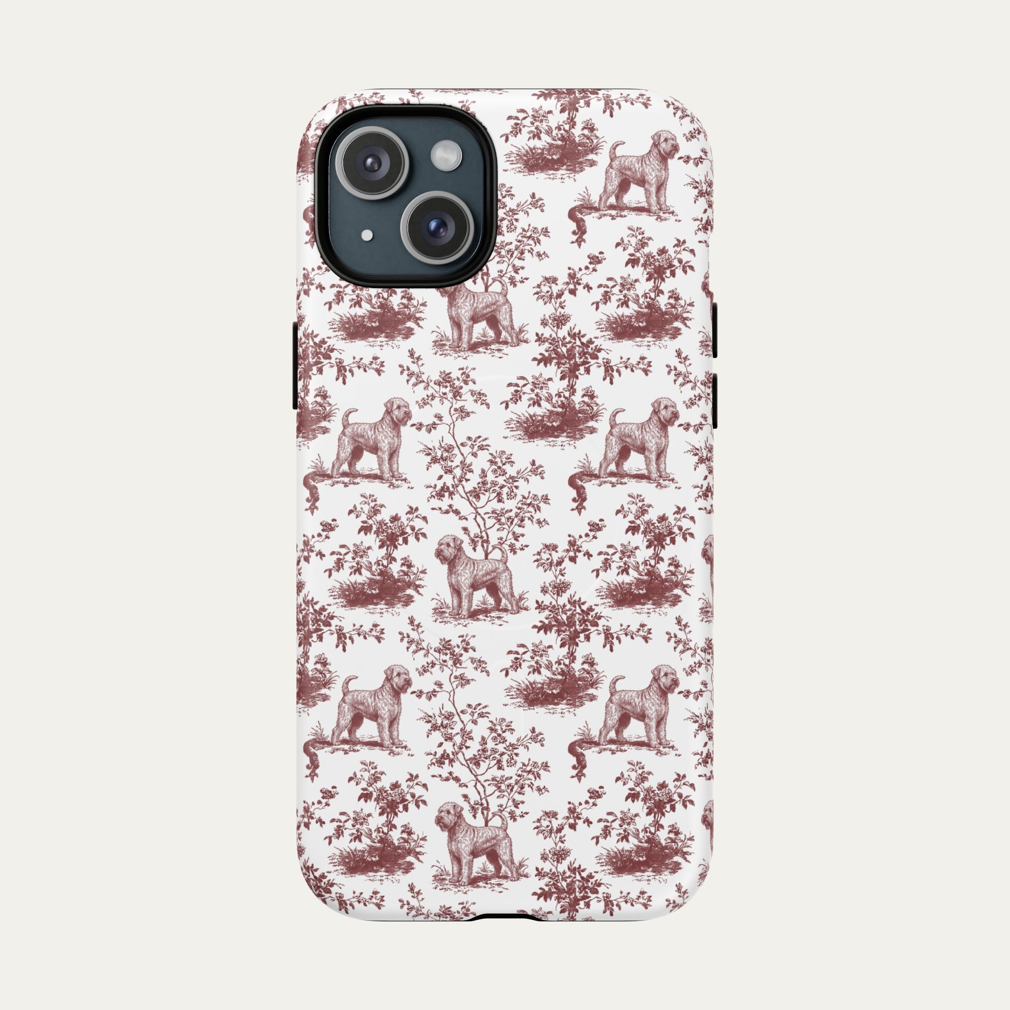 Wheaten Terrier Burgundy Toile phone Case