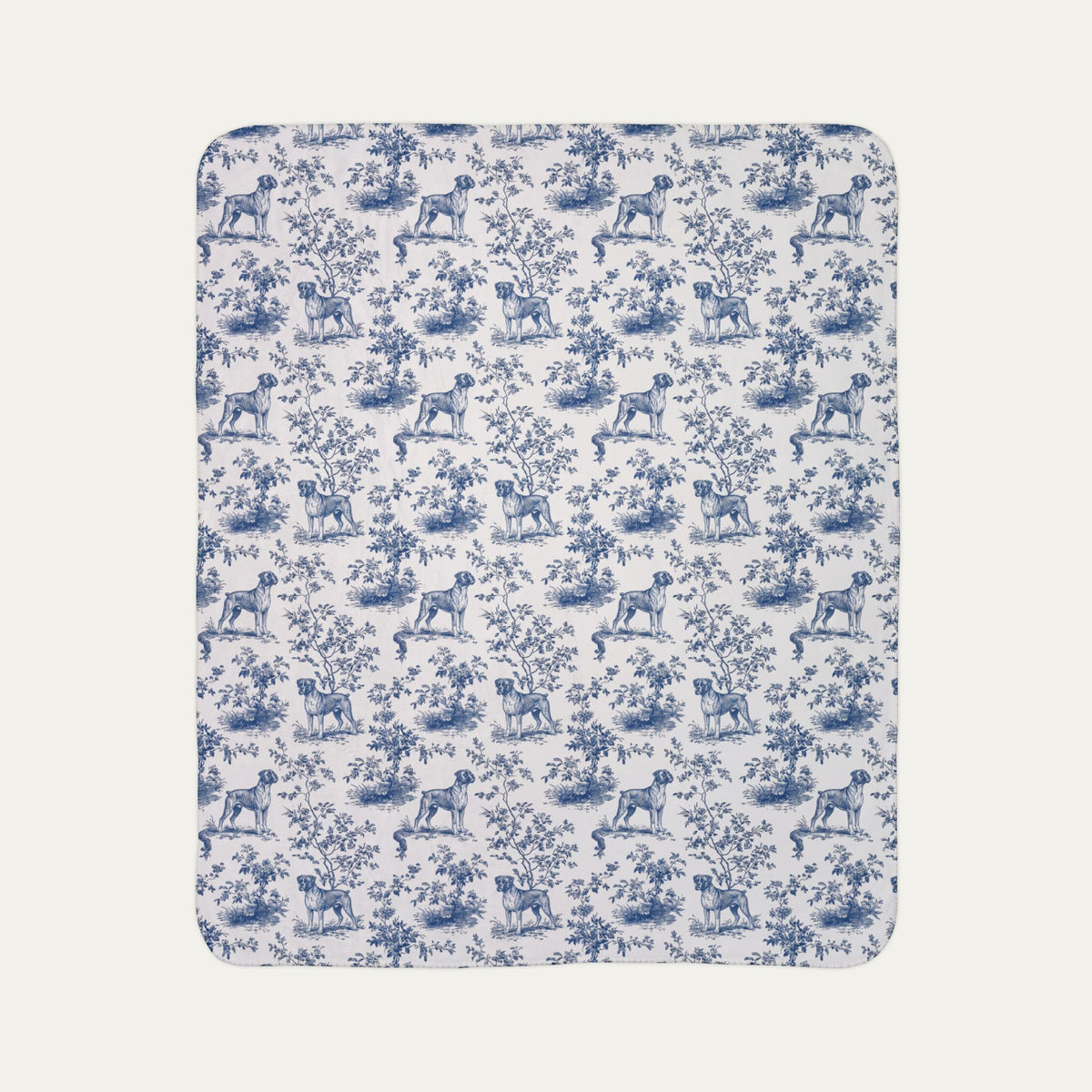 Boxer Toile De Jouy Fleece Blanket