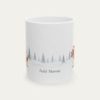 Custom Dachshund  Longhaired Red  and White Piebald Christmas Santa Hat Mug