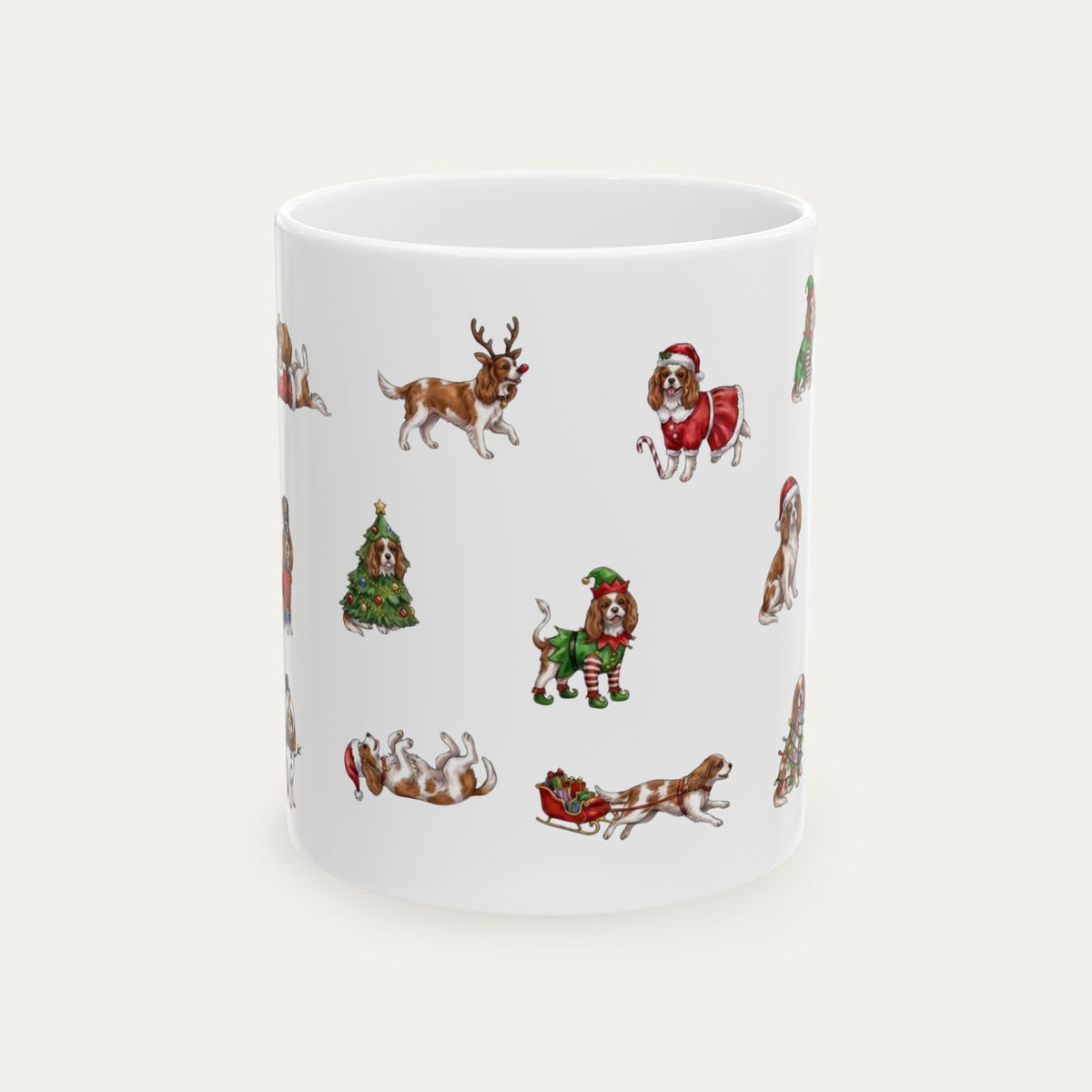 Cavalier Spaniel Blenheim Christmas Mug