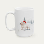 Custom English Bulldog White Christmas Santa Hat Mug