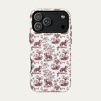 Bernedoodle Burgundy Toile phone Case