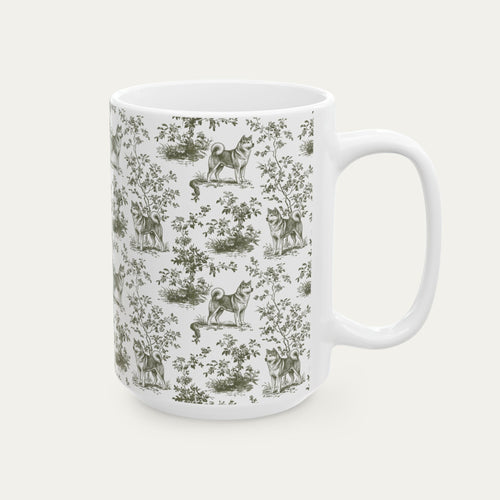 Akita Sage Green Toile Mug