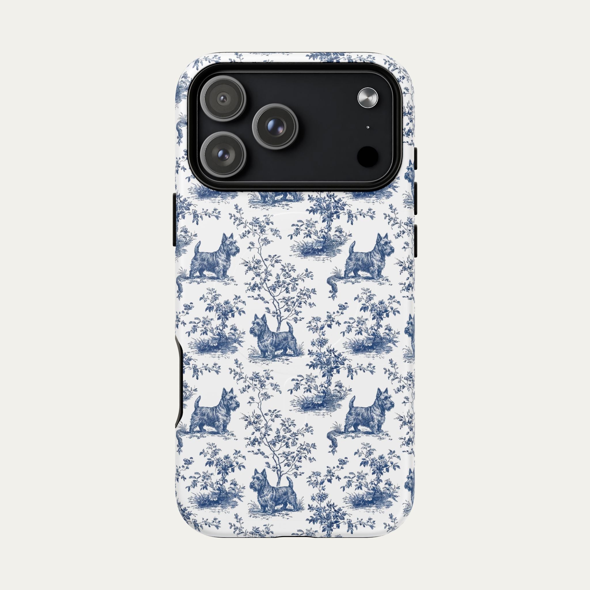 Dog Blue Toile Phone Case