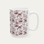 Australian Shepherd Burgundy Toile Mug