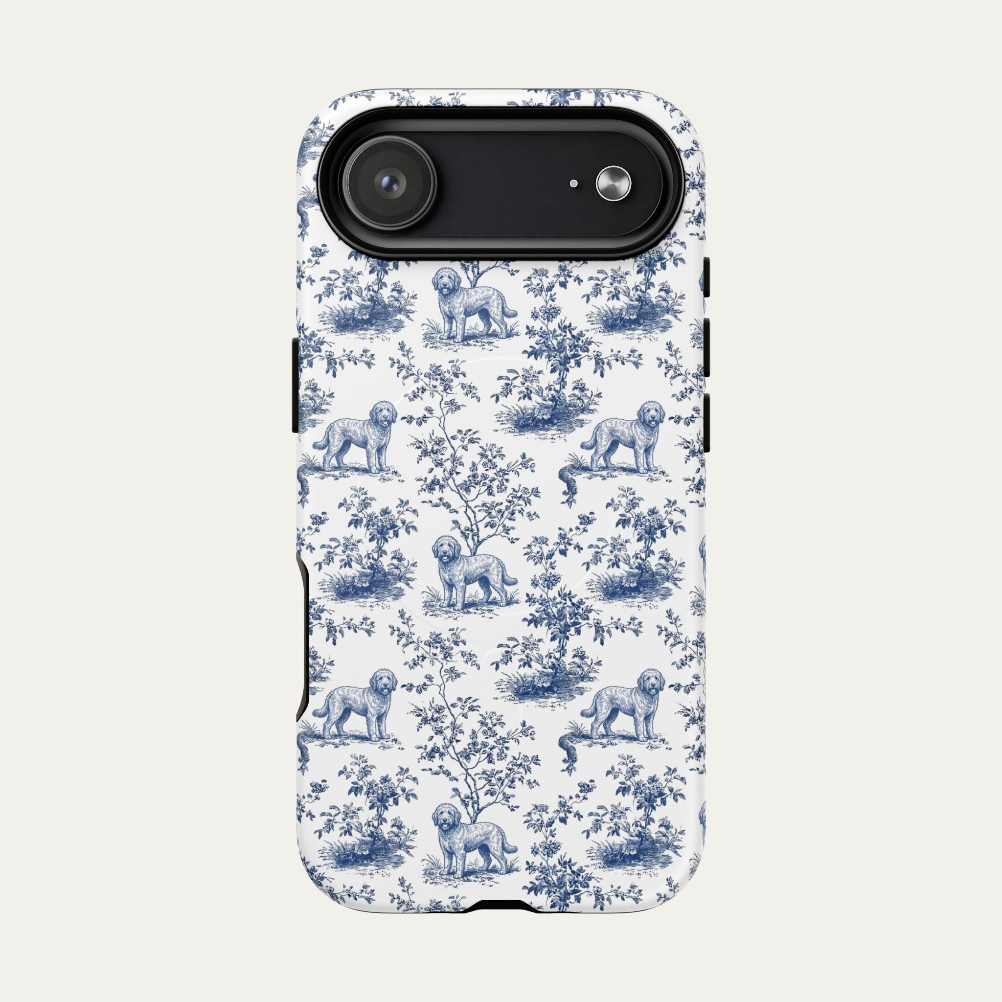 Goldendoodle Blue Toile Phone case