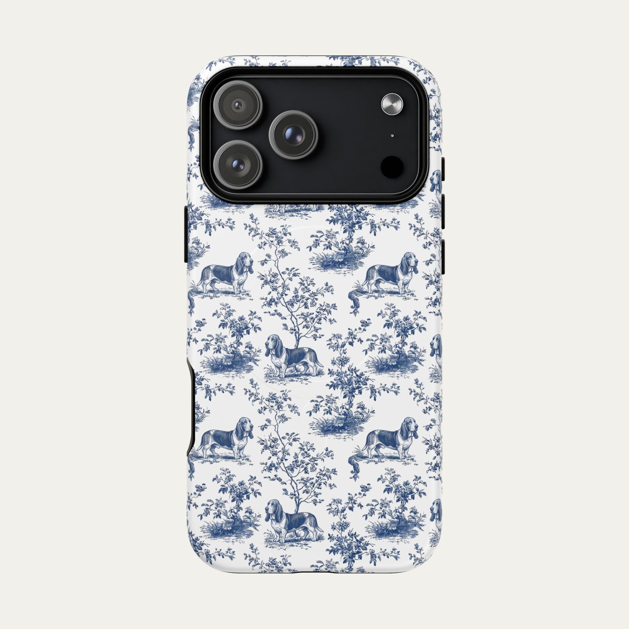 Basset Hound Blue Toile Phone case