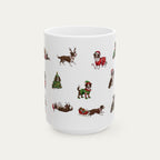 Border Collie Brown and White Christmas Mug