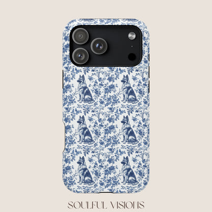 German Shepherd Toile De Jouy Magnetic Phone Case