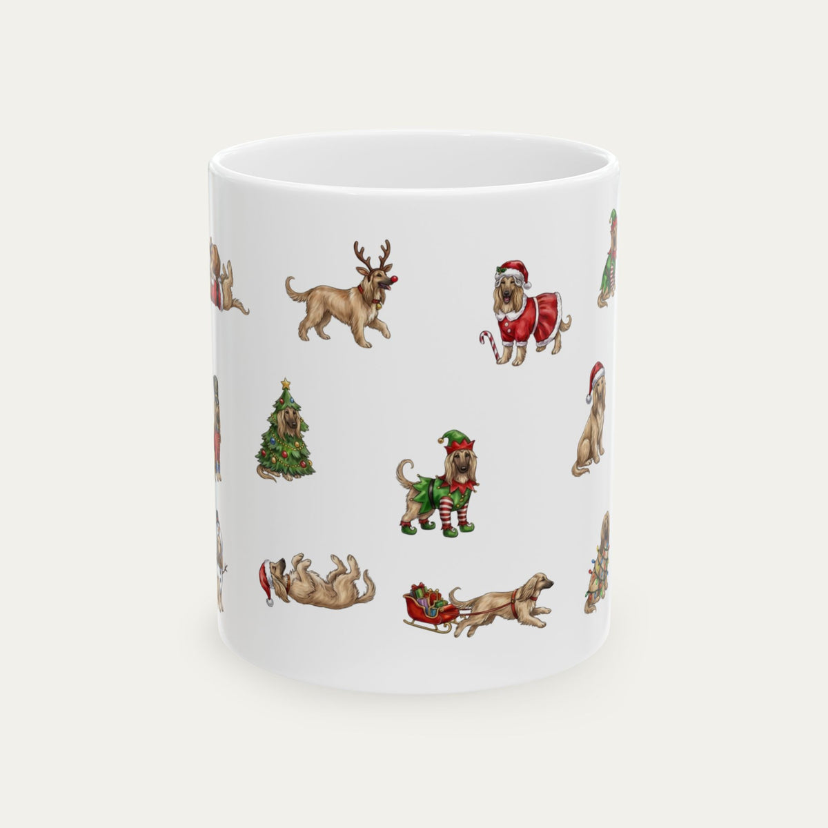 Afghan Hound Christmas Mug
