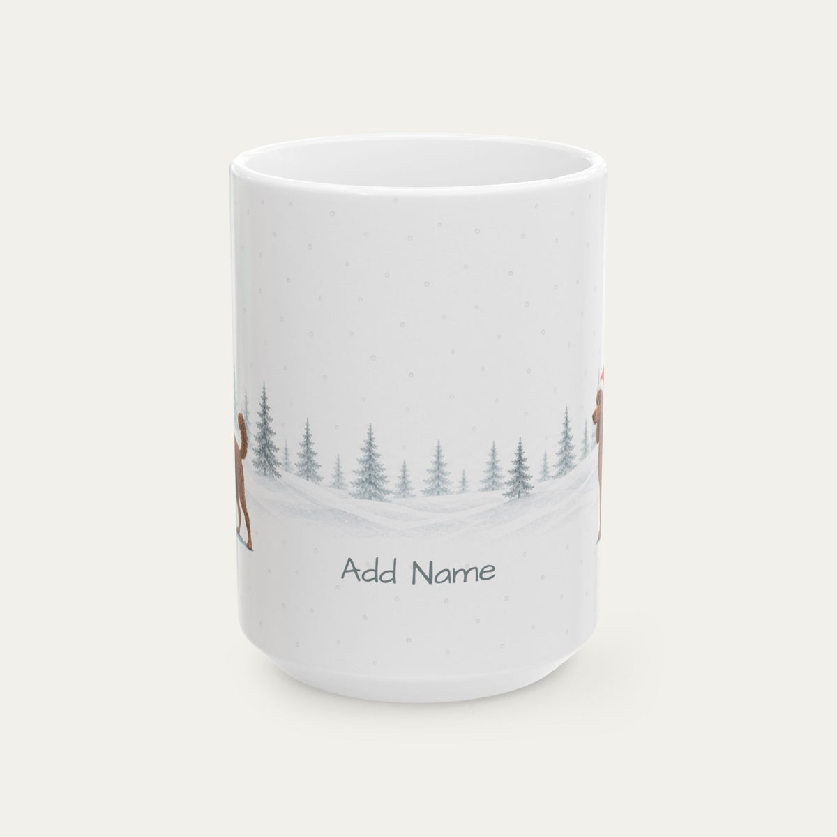 Custom Poodle Brown Christmas Santa Hat Mug