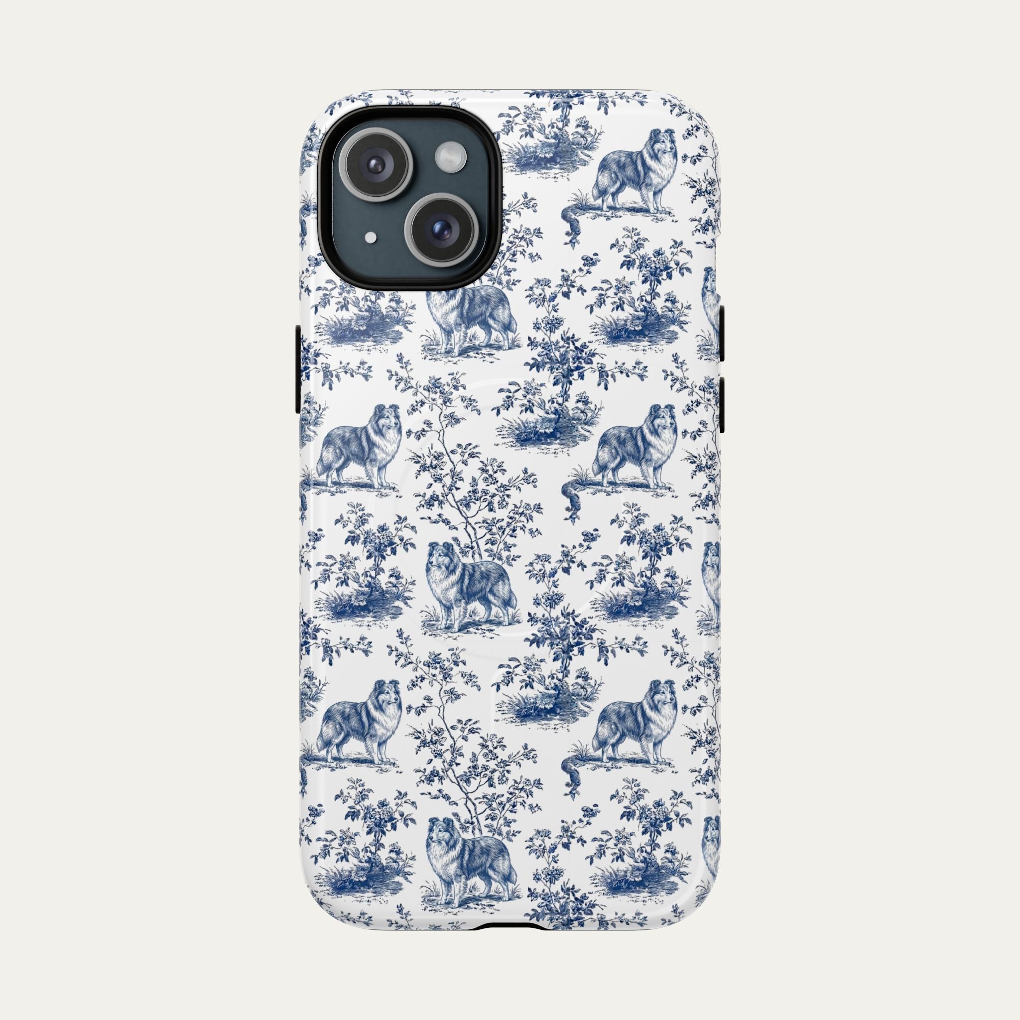 Shetland Sheepdog Blue Toile Phone case