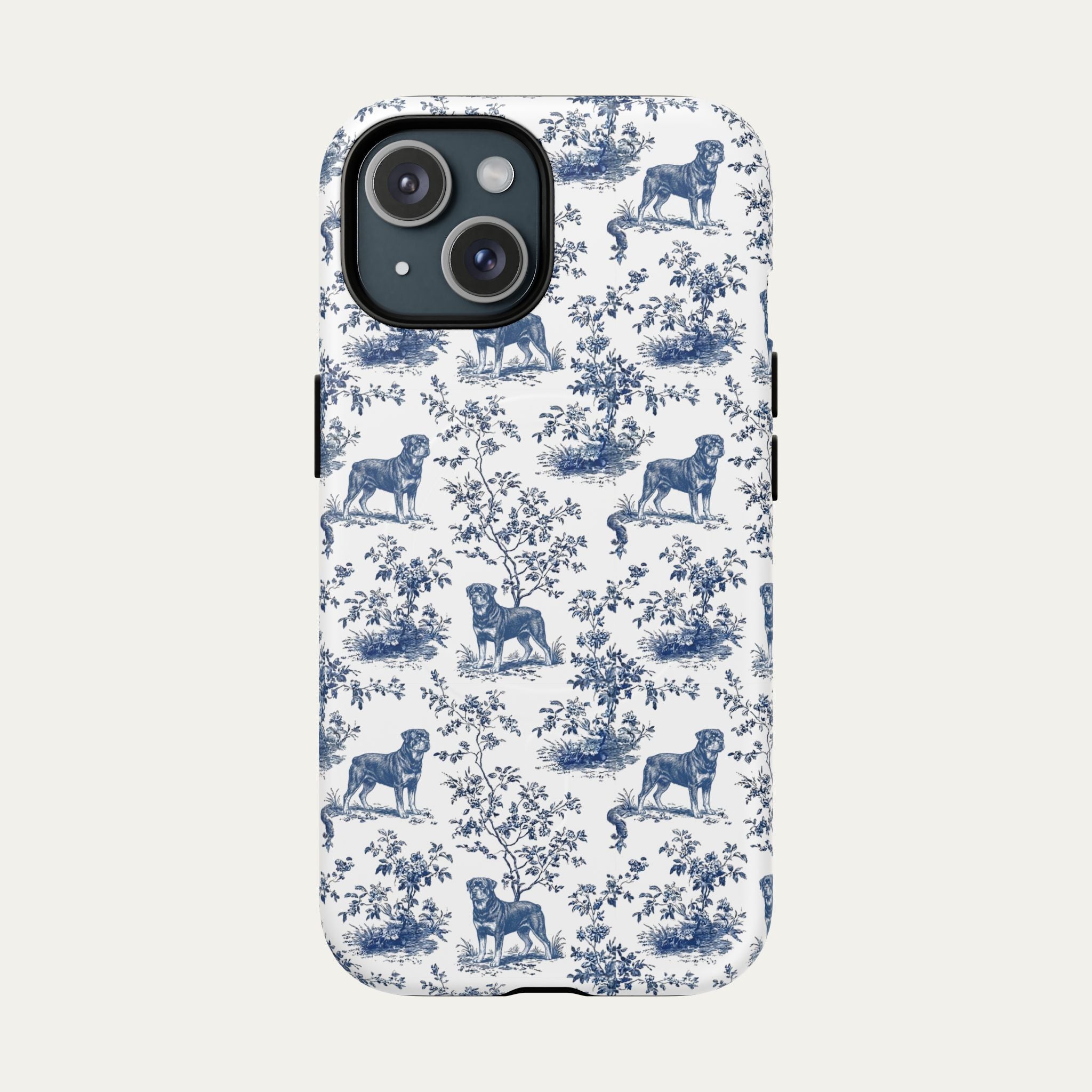 Rottweiler Blue Toile Phone case
