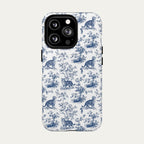 Tabby Cat Blue Toile Phone case