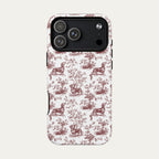 Dachshund Shorthaired Burgundy Toile phone Case
