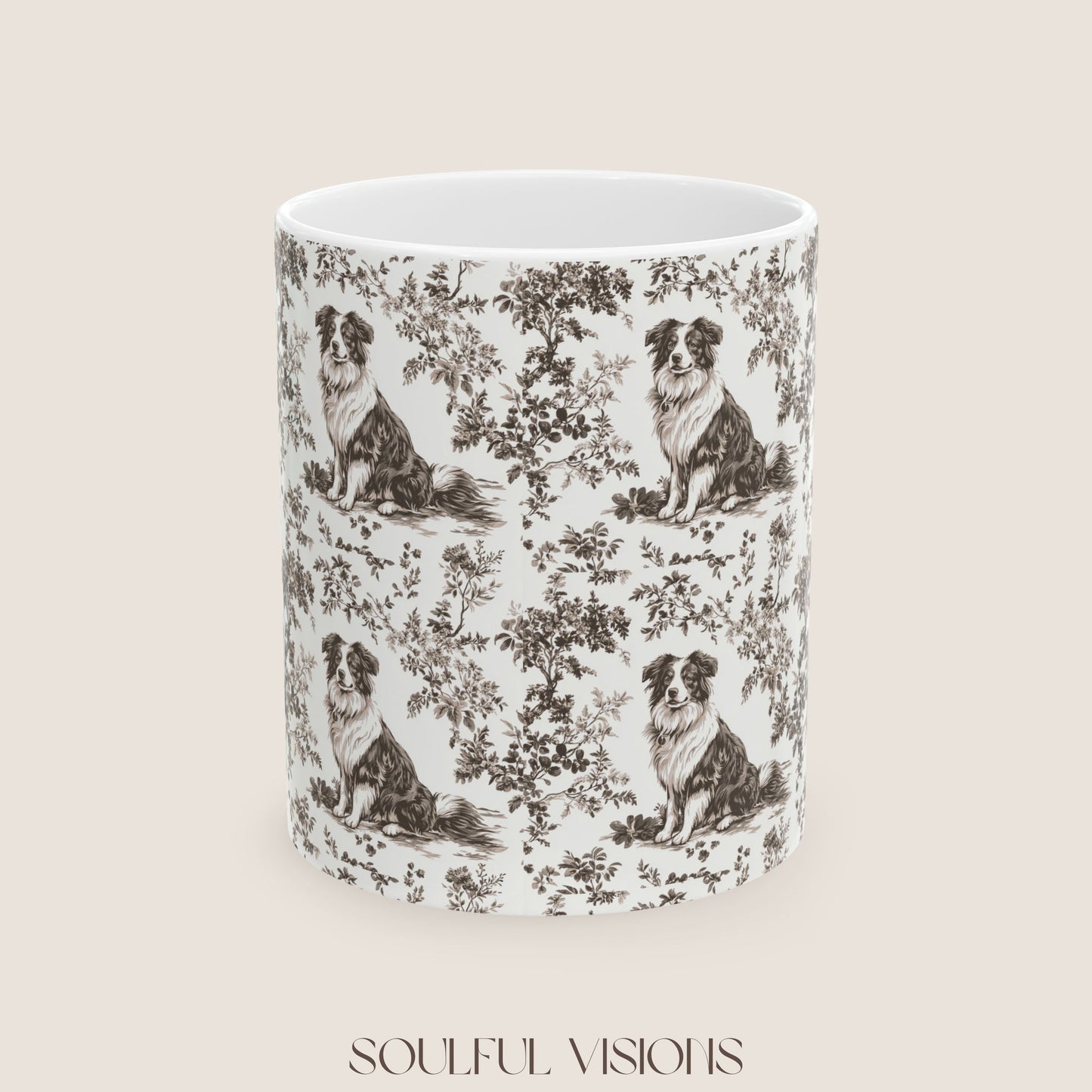 Australian Shepherd Toile de Jouy Mug