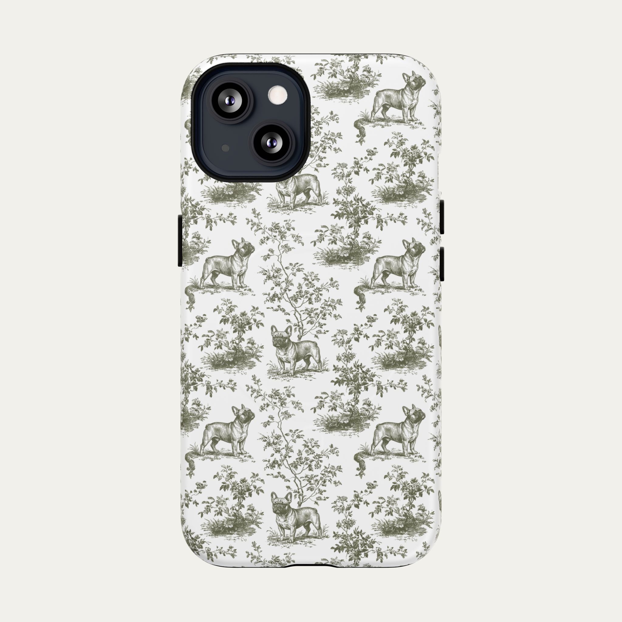 French bulldog Sage Green Toile phone Case