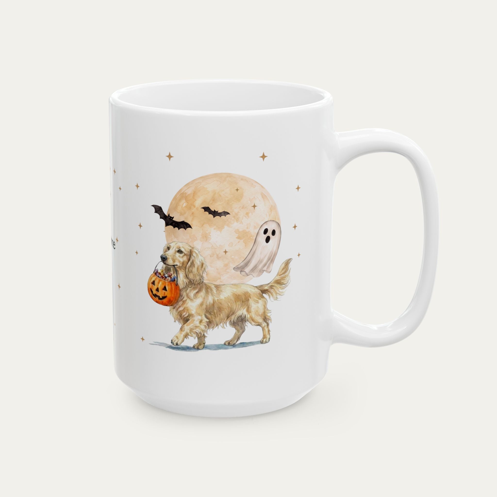 Custom Dachshund LH Cream Halloween mug
